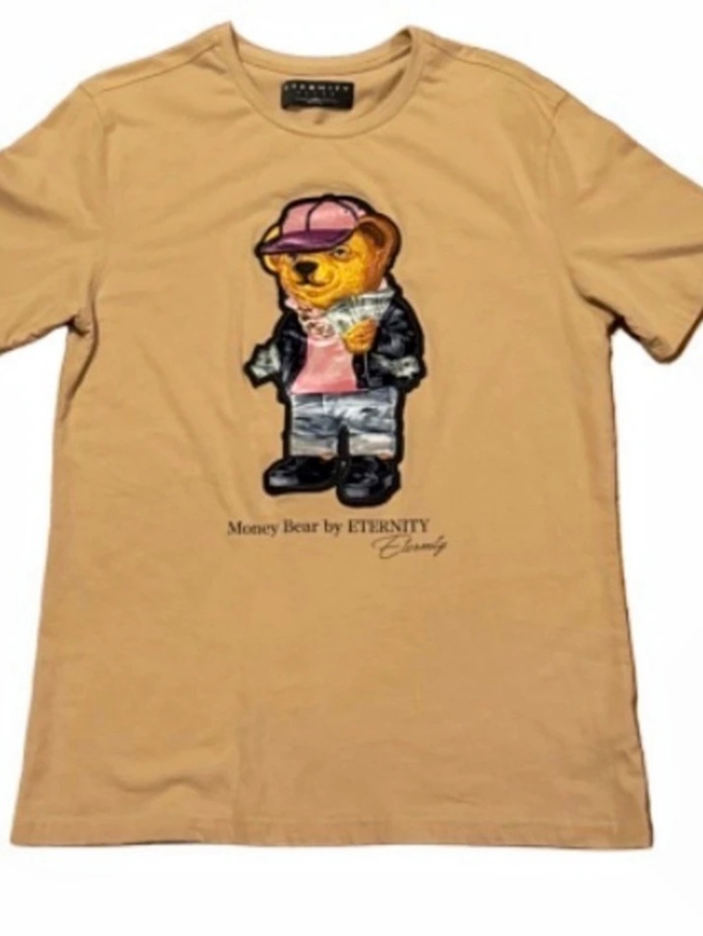 Eternity Money Bear Tee Brown Short Sleeve Graphic T-Shirt